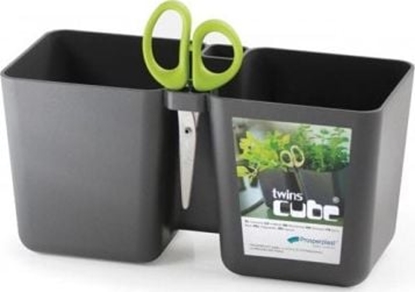 Attēls no Prosperplast Doniczka Zioówka Na Zioa Twins Cube Grafit Prosperplast