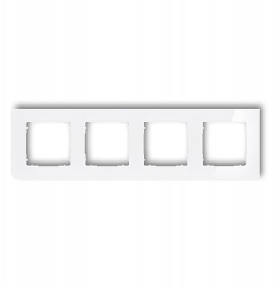 Picture of Ramka poczwórna Karlik Icon 0-0-IRSK-4 uniwersalna kwadratowa efekt szka biaa