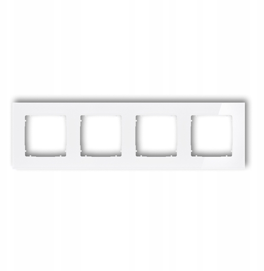 Picture of Ramka poczwórna Karlik Icon 0-0-IRSK-4 uniwersalna kwadratowa efekt szka biaa