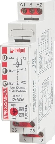 Picture of Relpol Przekanik bistabilny 80 A (20 ms) sekwencyjny z pamici 2Z 16A 12...240 V AC/DC RPB-2ZSMI-UNI 864394