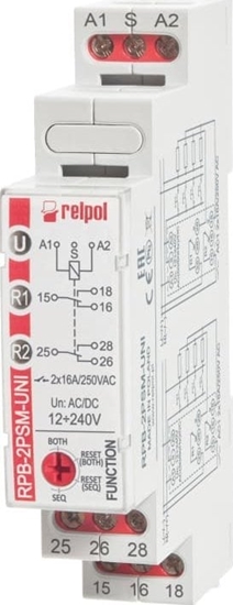 Изображение Relpol Przekanik bistabilny sekwencyjny z pamici 2P 16A 12...240 V AC/DC RPB-2PSM-UNI 864392