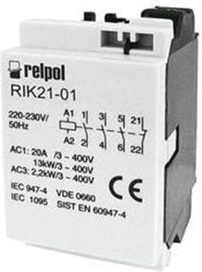 Picture of Relpol Stycznik mocy 3P 230V AC 0Z 1R RIK21-01-230 (2608209)