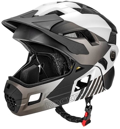 Attēls no RockBros Kask rowerowy TS-61 10110061005 dziecicy z odpinan szczk rozmiar S (48-54) - szary