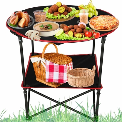 Attēls no RoGer Folding camping table with bag 72x72 cm