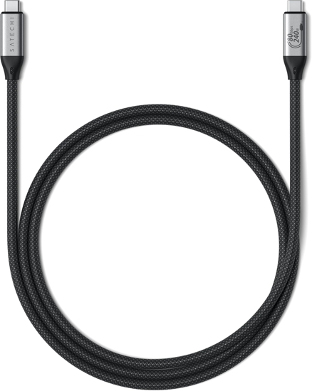 Изображение Satechi USB4 V2 Pro Cable - kabel USB-C - USB-C, PD 240W, 120/80 Gbps, 8K-120 Hz, 8K-60 Hz lub 4K-144 Hz, 1,2 m (space gray)