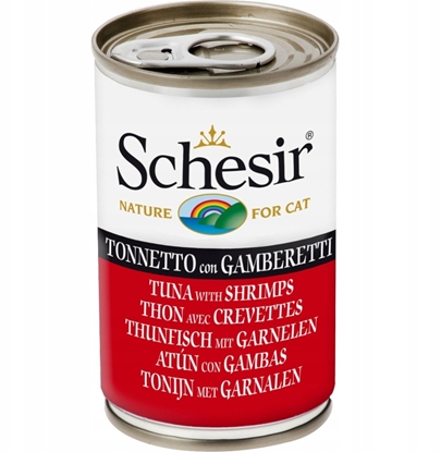 Picture of Schesir C&B karma mokra dla kotów tuczyk z krewetkami w galarecie 140 g puszka