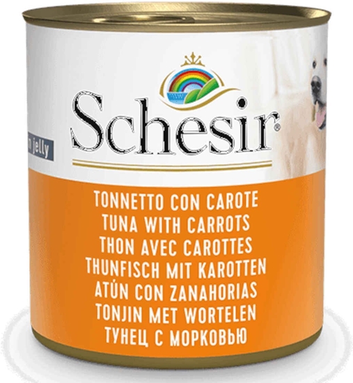 Picture of Schesir Complements, karma mokra dla psa, tuczyk z marchewk w galarecie, 285 g, puszka