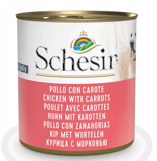 Picture of Schesir Uzupenienia, karma mokra, dla psa, kurczak z marchewk w galarecie, 285 g, puszka