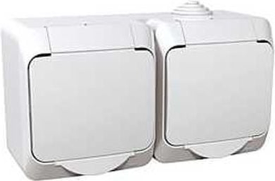 Picture of Schneider Electric Cedar Plus Gniazdo hermetyczne podwójne z/u z klapk i przesonami 16A IP44 biae (WDE000522)