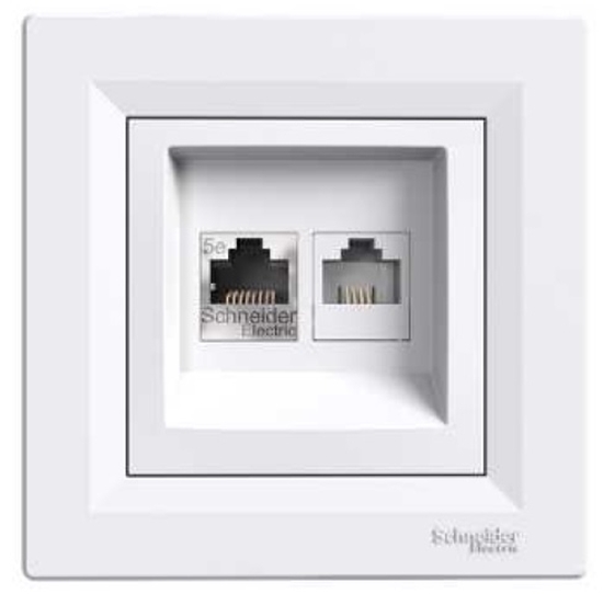 Picture of Schneider Electric Gniazdko teleinformatyczne RJ12 RJ45 biae - EPH4900121