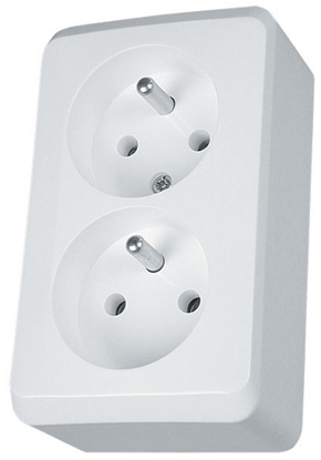 Picture of Schneider Electric Gniazdo 2-krotne z/u 16A IP20 biae GWN-230P - WDE001043