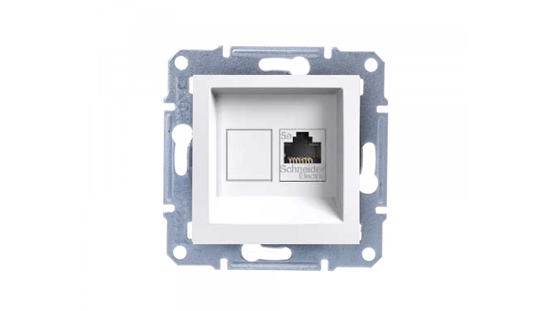 Picture of Schneider Electric Gniazdo komputerowe ASFORA pojedyncze RJ45 kat.5e bez ramki biae - EPH4300721