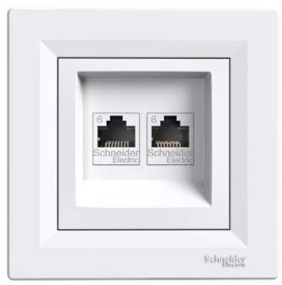 Picture of Schneider Electric Gniazdo komputerowe podwójne 2xRJ45 kat.6 biae - EPH4800121