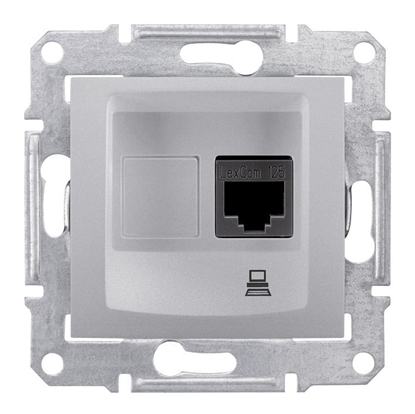 Picture of Schneider Electric Gniazdo komputerowe Sedna pojedyncze RJ45 kat.5e UTP aluminiowe (SDN4300160)