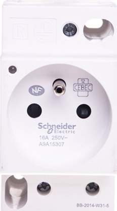 Picture of Schneider Electric Gniazdo moduowe z lampk iPC 2P+E 10/16A 250V na szyn biae A9A15307 - A9A15307