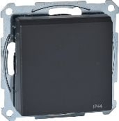 Attēls no Schneider Electric Gniazdo pojedyncze Merten System M z/u 16A IP20 z przesonami i klapk antracyt (MTN2614-0414)