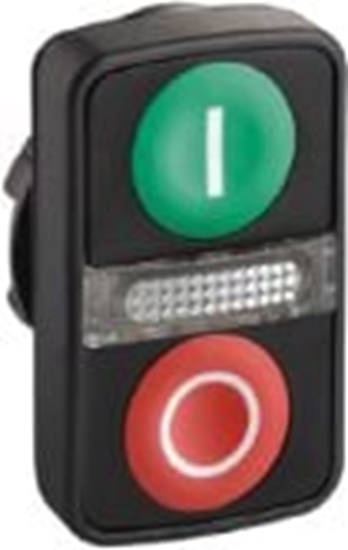 Picture of Schneider Electric Napd przycisku podwójny zielony/czerwony O-I z podwietleniem z samopowrotem (ZB5AW7A3741)
