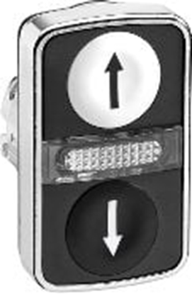 Изображение Schneider Electric Przycisk podwójny paski/paski biay/czarny samopowrotny LED metalowy UP/DOWN(ZB4BW7A1724)