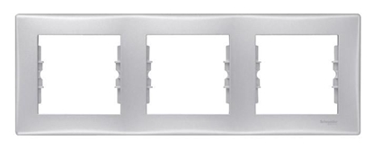 Attēls no Schneider Electric Ramka potrójna Sedna pozioma srebrna SDN5800560