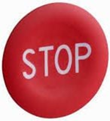 Изображение Schneider Electric Wkadka przycisku 22mm paska czerwona z symbolem STOP (ZBA434)