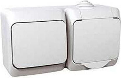 Attēls no Schneider Electric Zestaw cznik i gniazdo pojedyncze z uziemieniem (WDE000580)