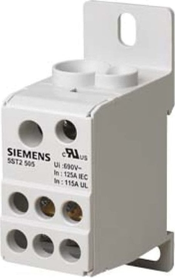 Изображение Siemens Blok rozdzielczy 125A 1P 690V 1x10-35mm2 1x6-16mm2 6x2,5-16mm2 DIN 5ST2505