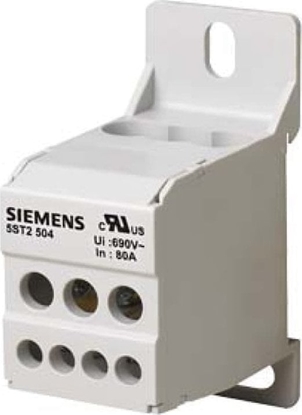Attēls no Siemens Blok rozdzielczy 80A 1P 690V 1x16mm2 8x10mm2 DIN 5ST2504