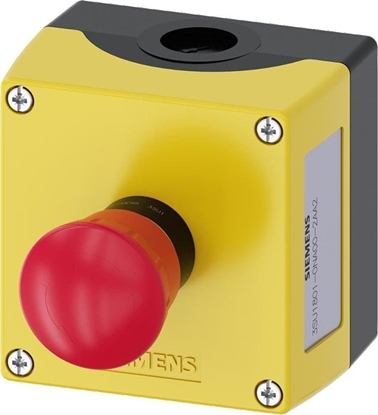 Picture of Siemens Kaseta z przyciskiem grzybkowym bezpieczestwa przez obrót 1R óta M20 IP69k Sirius ACT 3SU1801-0NA00-2AA2