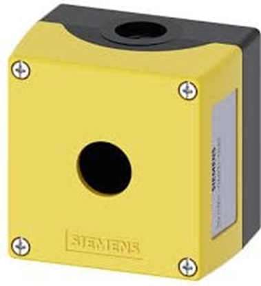 Picture of Siemens Obudowa kasety 1-otworowa 22mm czarno-óta M20 (3SU1801-0AA00-0AA2)