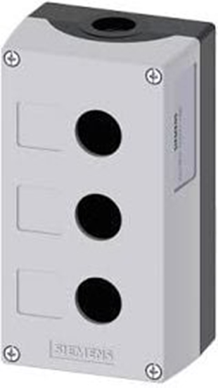 Picture of Siemens Obudowa kasety 3-otworowa 22mm czarno-szara M20 (3SU1803-0AA00-0AB1)