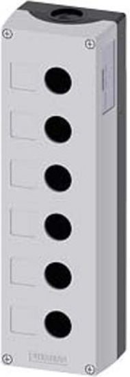 Picture of Siemens Obudowa kasety 6-otworowa 22mm czarno-szara M25 IP69k Sirius ACT (3SU1806-0AA00-0AB1)