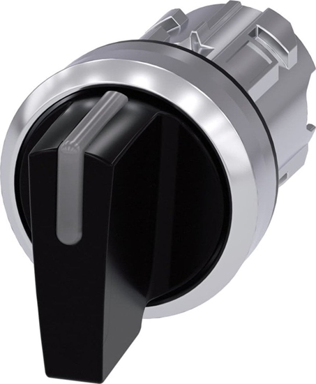 Picture of Siemens Przecznik z moliwoci podw. 22mm okrgy metal czarny krótkie pióro 3-poz. I-O-II bez samopowrotu 3SU1052-2BL10-0AA0