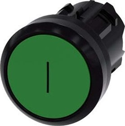 Picture of Siemens Przycisk 22mm okrgy tworzywo zielony inskrypcja i paski z samopowrotem 3SU1000-0AB40-0AC0