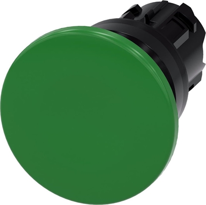 Picture of Siemens Przycisk grzybkowy 22mm okrgy tworzywo zielony 40mm z samopowrotem 3SU1000-1BD40-0AA0