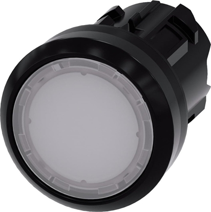 Picture of Siemens Przycisk podwietlany 22mm okrgy tworzywo biay paski bez samopowrotu odbl przez wcinicie 3SU1001-0AA60-0AA0
