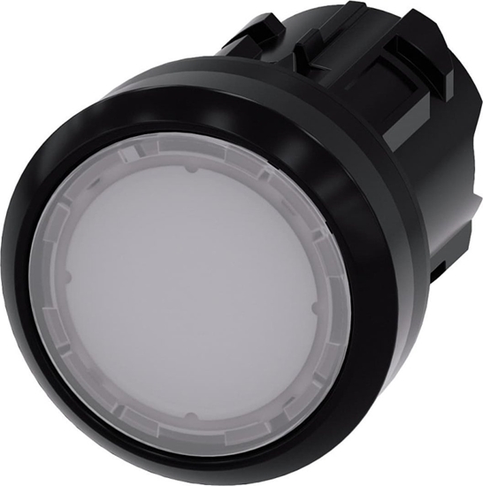 Picture of Siemens Przycisk podwietlany 22mm okrgy tworzywo biay paski bez samopowrotu odbl przez wcinicie 3SU1001-0AA60-0AA0