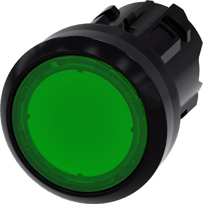 Picture of Siemens Przycisk podwietlany 22mm okrgy tworzywo zielony paski z samopowrotem 3SU1001-0AB40-0AA0