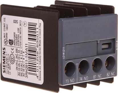 Изображение Siemens Styk pomocniczy 1Z 1R monta czoowy 3RH2911-1MA11 - 3RH2911-1MA11