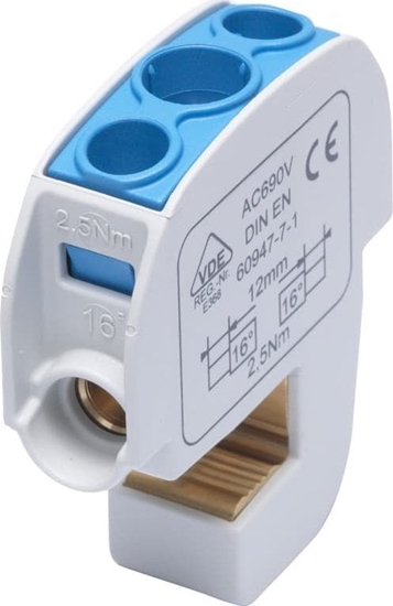 Picture of Simet Zacisk izolowany szynowy SBB 16 (86105) SIMBLOCK niebieski 81550003
