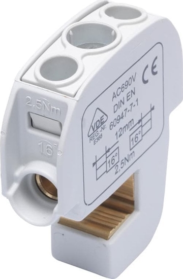 Picture of Simet Zacisk izolowany szynowy SBB 16 (86105) SIMBLOCK szary 81550002