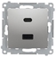 Picture of Simon 54 adowarka USB C+A (modu), 30 W, 230V srebrny mat DEC2CAQ.01/43