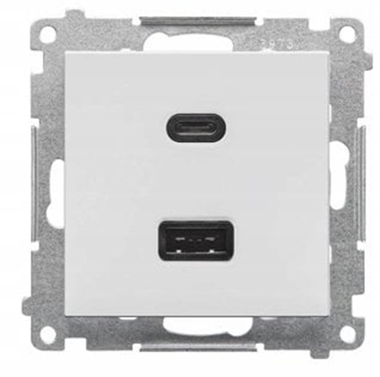 Изображение Simon 55 adowarka USB C+A (modu), 30 W, 230V jasnoszary mat TEC2CAQ.01/114