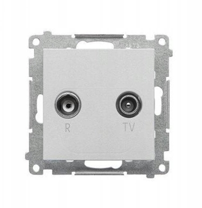 Изображение Simon 55 Gniazdo antenowe R-TV przelotowe 10 dB (modu). 1x Wejcie: 5862 MHz Aluminium mat TAP10.01/143