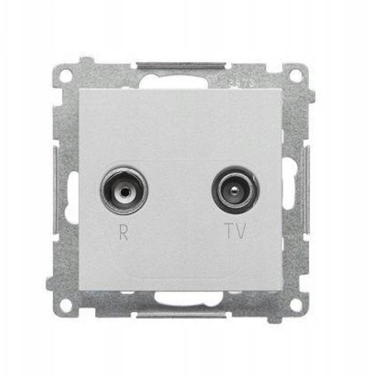Изображение Simon 55 Gniazdo antenowe R-TV przelotowe 10 dB (modu). 1x Wejcie: 5862 MHz Aluminium mat TAP10.01/143