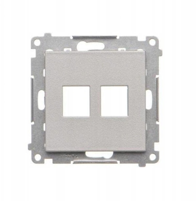 Изображение Simon 55 Pokrywa gniazd teleinformatycznych na Keystone paska podwójna (modu) Aluminium mat TKP2.01/143