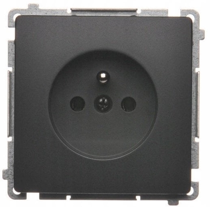 Изображение Simon Basic Gniazdo wtyczkowe z uziemieniem (modu) 16A, 250V, zaciski rubowe czarny BMGZ1.01/49