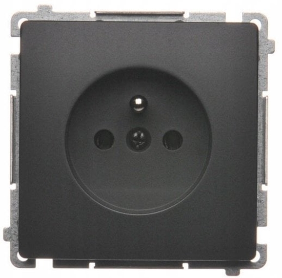 Изображение Simon Basic Gniazdo wtyczkowe z uziemieniem (modu) 16A, 250V, zaciski rubowe czarny BMGZ1.01/49