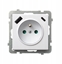 Attēls no SONATA Gniazdo pojedyncze z uziemieniem z przesonami torów prdowych, z adowark USB A+C biay GP-1RZPUSBAC/m/00
