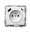 Picture of SONATA Gniazdo pojedyncze z uziemieniem z przesonami torów prdowych, z adowark USB A+C biay mat GP-1RZPUSBAC/m/75