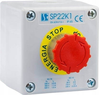 Изображение Spamel Kaseta sterownicza K1 z przyciskiem STOP SP22K1S182-1